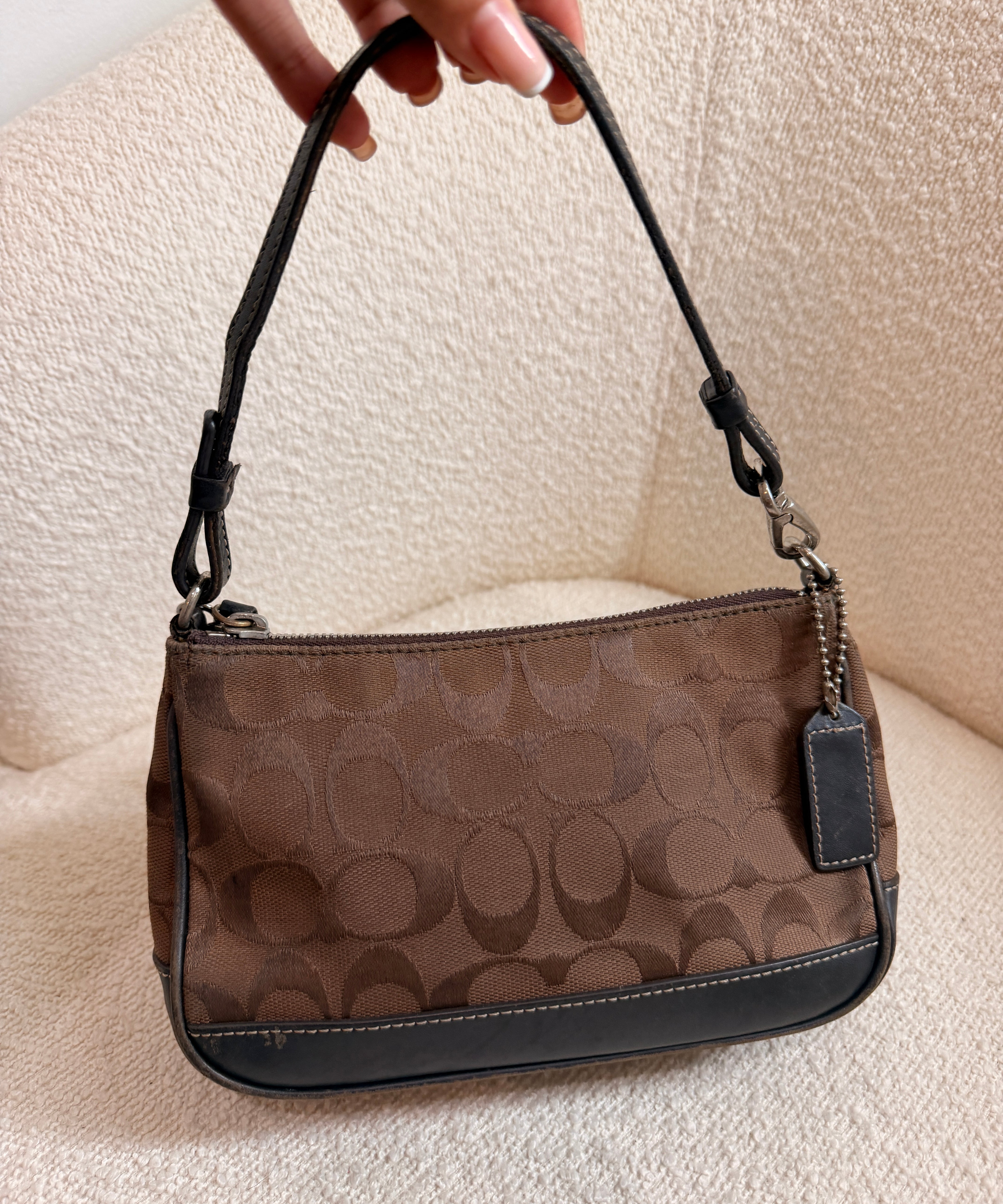 Coach Brown Signature Demi Hamptons Bag