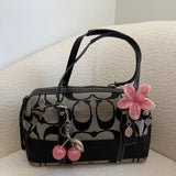 Coach Grey Stripe Signature Satchel Bag