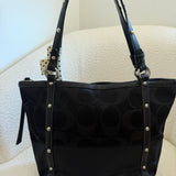 Coach Black Signature Studded Tote Bag