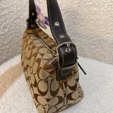 Brown Coach Signature Demi Shoulder Bag