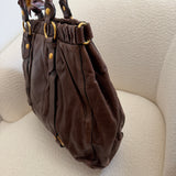 Miu Miu Brown Vitello XL Leather Bag