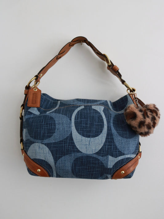 Rare Coach Denim Carly Shoulder Bag