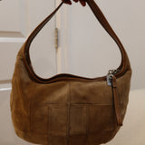 Rare Coach Khaki Patchwork  Suede Ergo Hobo Bag