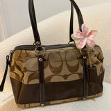 Coach Brown Stripe Signature Satchel Bag