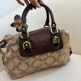 Brown Coach Signature Op Art Sabrina Madison Bag