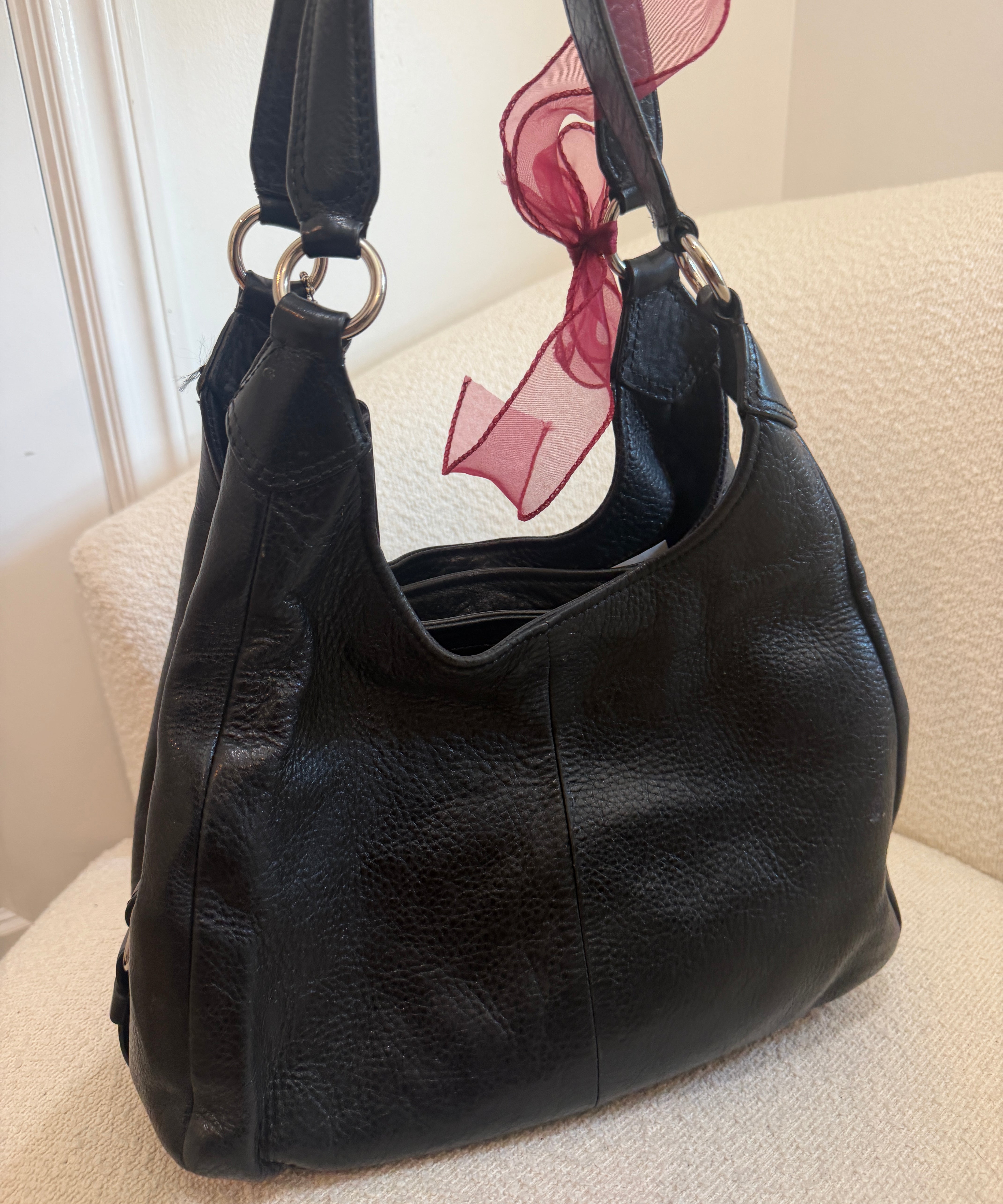 Coach Black Leather Maggie Bag