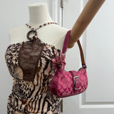 Coach Hot Pink Canvas Demi Hamptons Buckle Bag