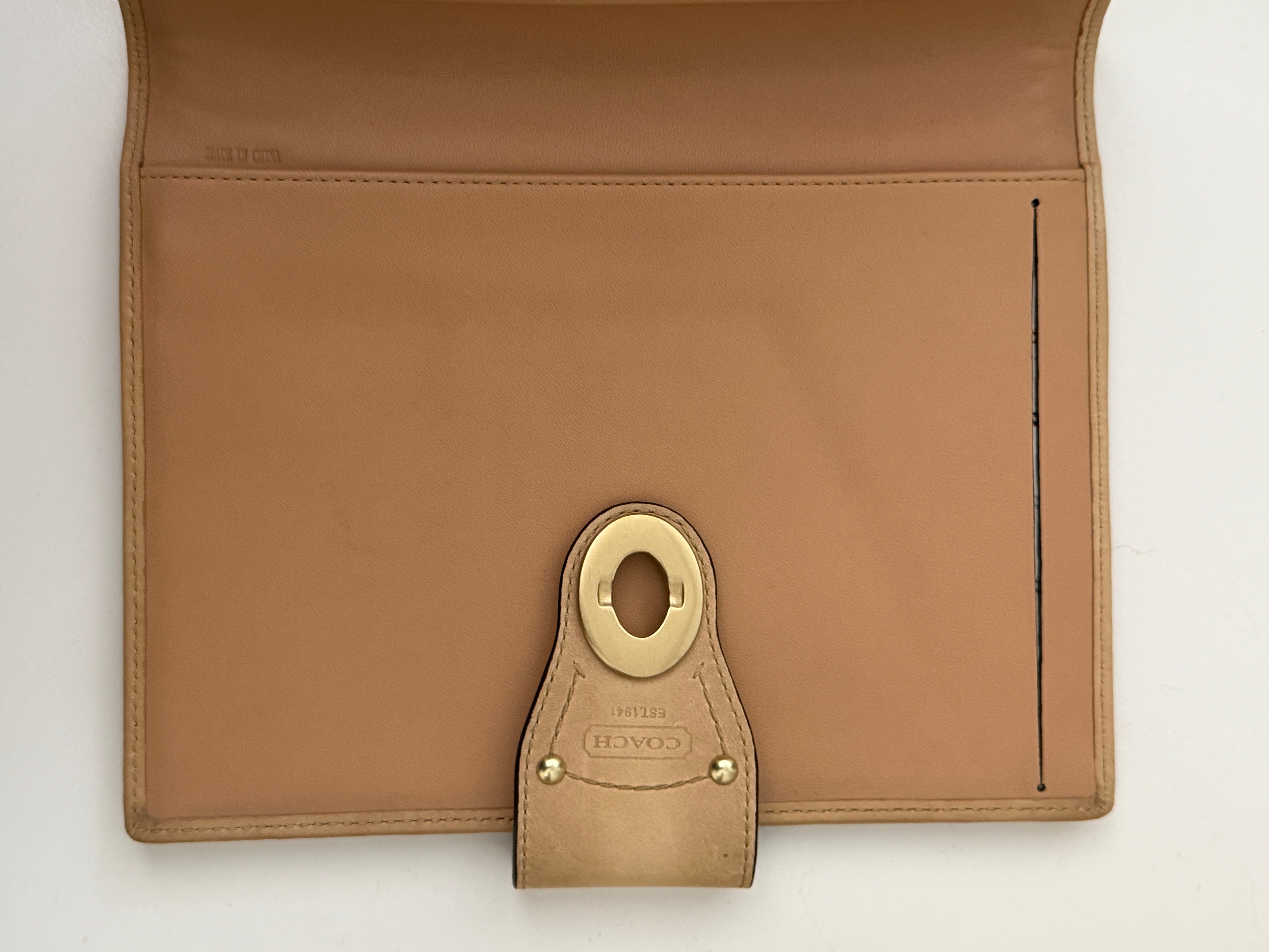 Coach Tan Legacy Turnlock Planner