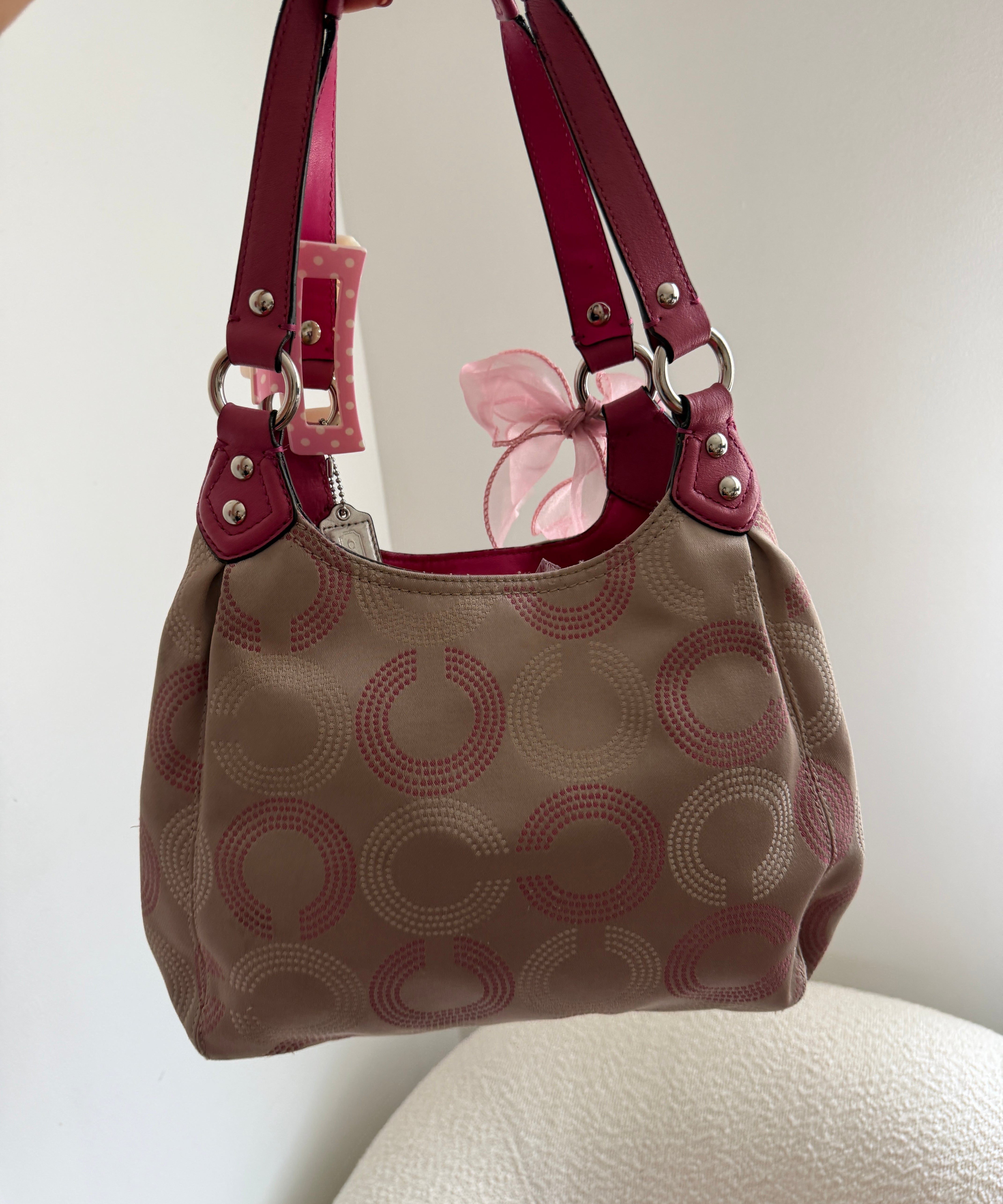 Coach Pink Op Art Maggie Bag