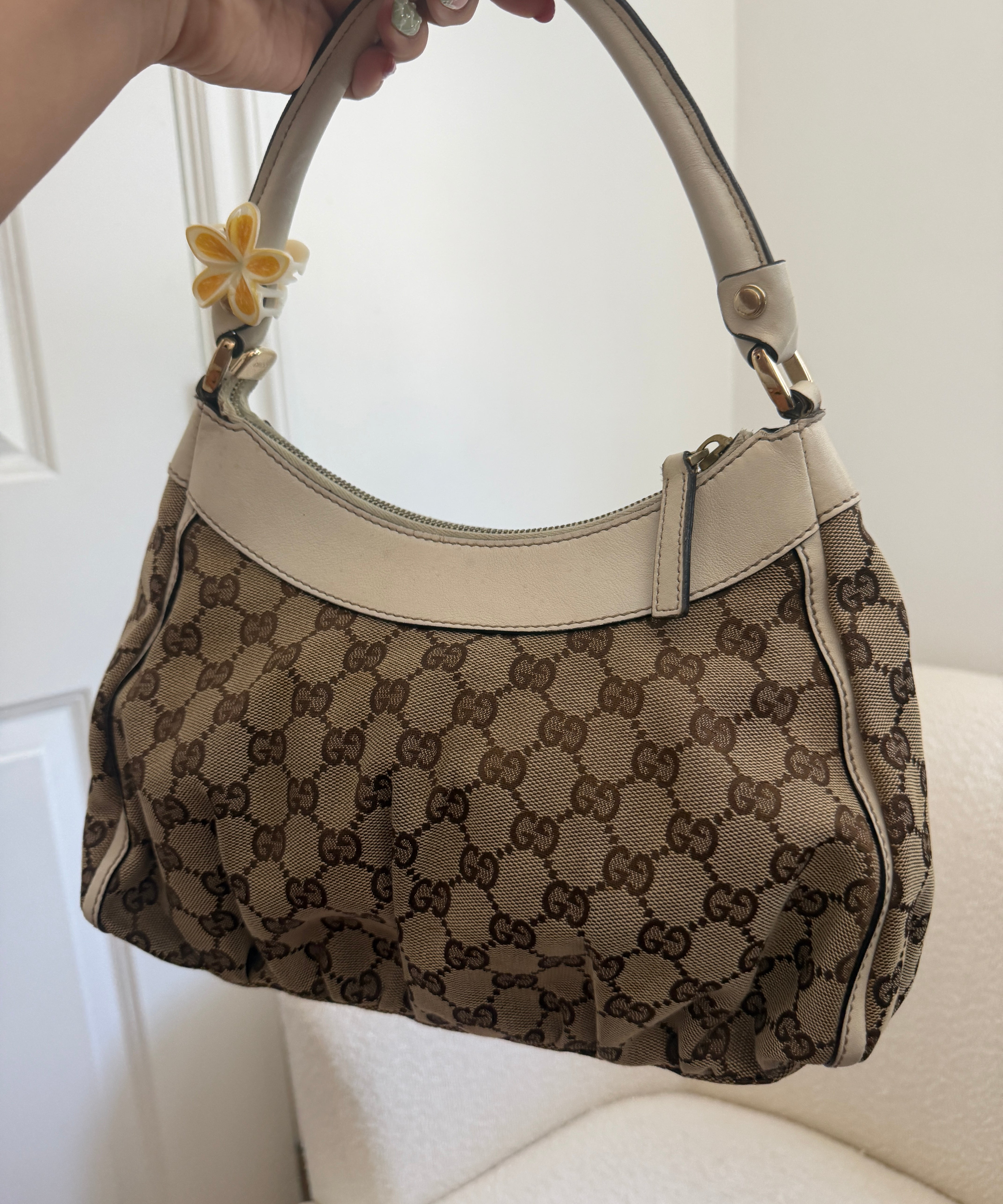 White Gucci Mini D-Ring Shoulder Bag