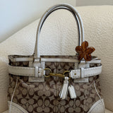 Coach White Canvas Hamptons Carry-All Bag