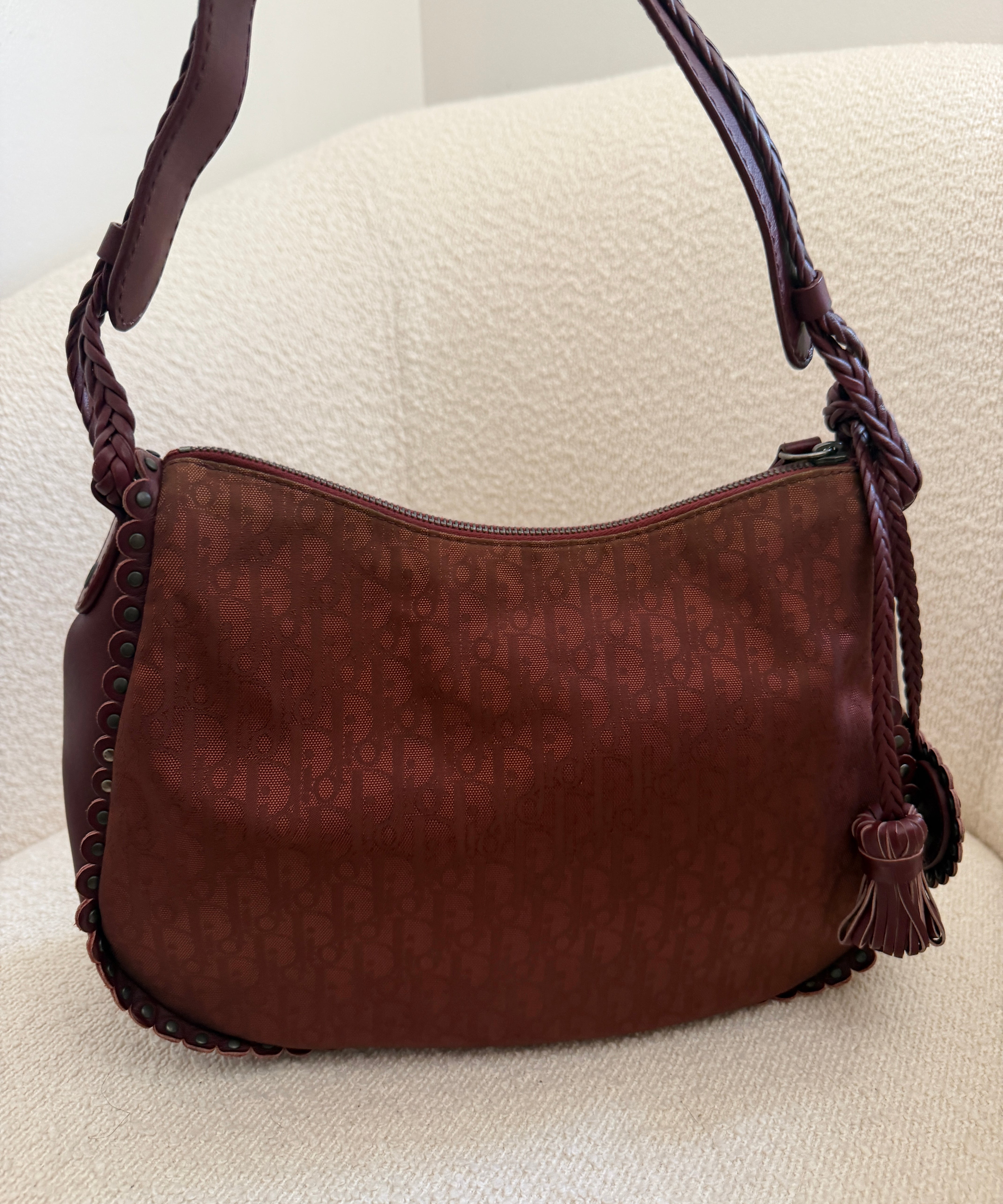 Burgundy Dior Diorrisimo Hobo Shoulder Bag