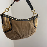Rare Coach Suede Studded Mini Hobo Bag