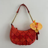 Rare Coach Orange Fringe Shoulder Bag