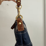 Coach Denim Stripe Monogram Mini Carly Bag