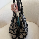 Coach Grey Op Art Signature Maggie Bag