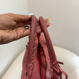 Pink Balenciaga MotoCross City Bag