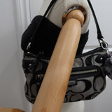 Coach Grey Poppy Signature Shoulder Bag