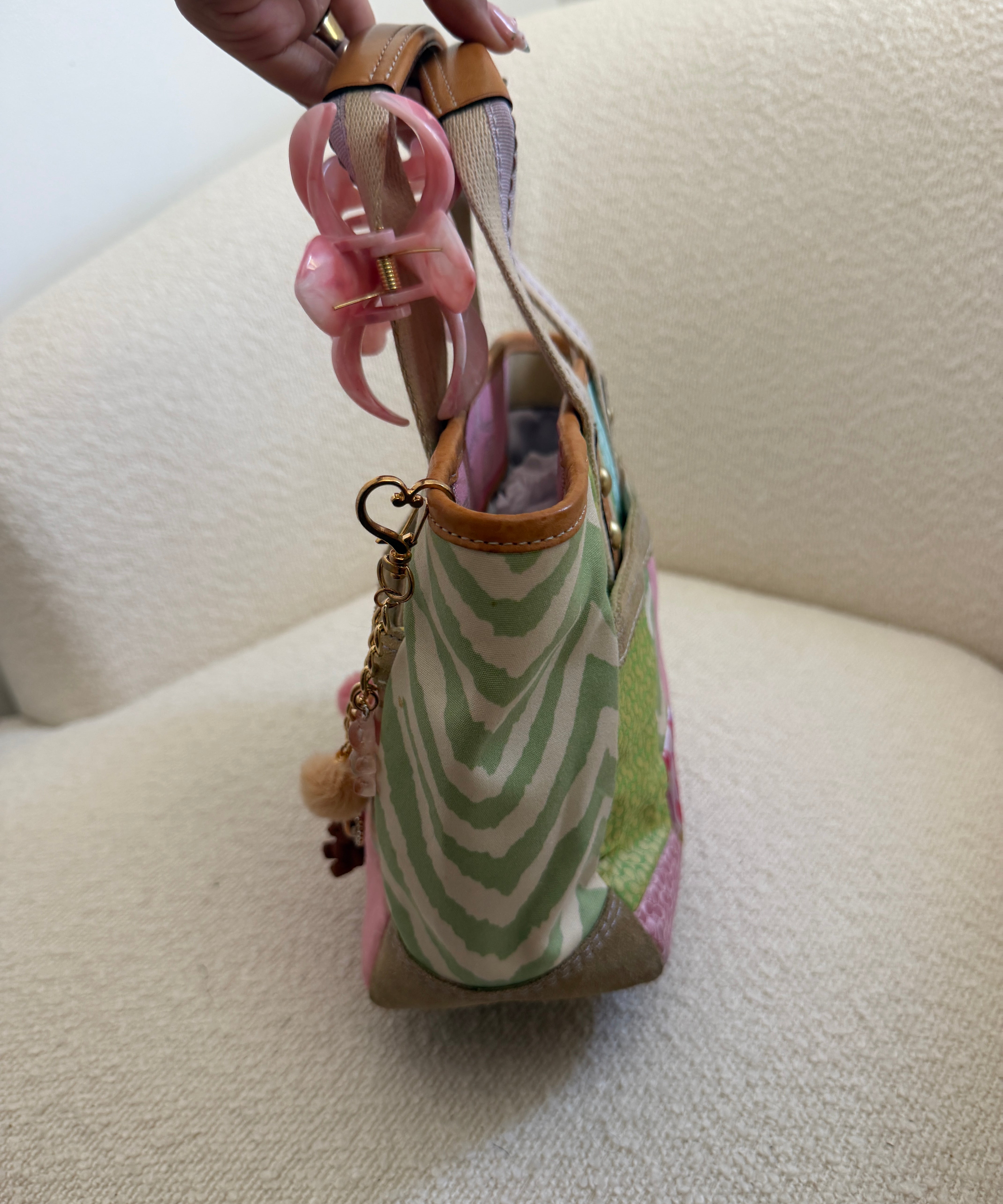 Rare Coach Multicolor Patchwork Spring Hand Bag