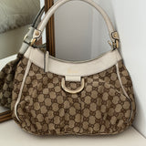 White Gucci Mini D-Ring Shoulder Bag
