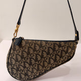 Navy Dior Saddle Trotter Shoulder Bag