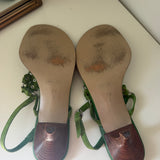 Coach Green Floral Kitten Heels (7.5)