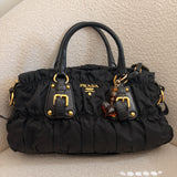 Black Prada Nylon Ruffle Bag