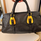 Black Leather Prada Shoulder Bag