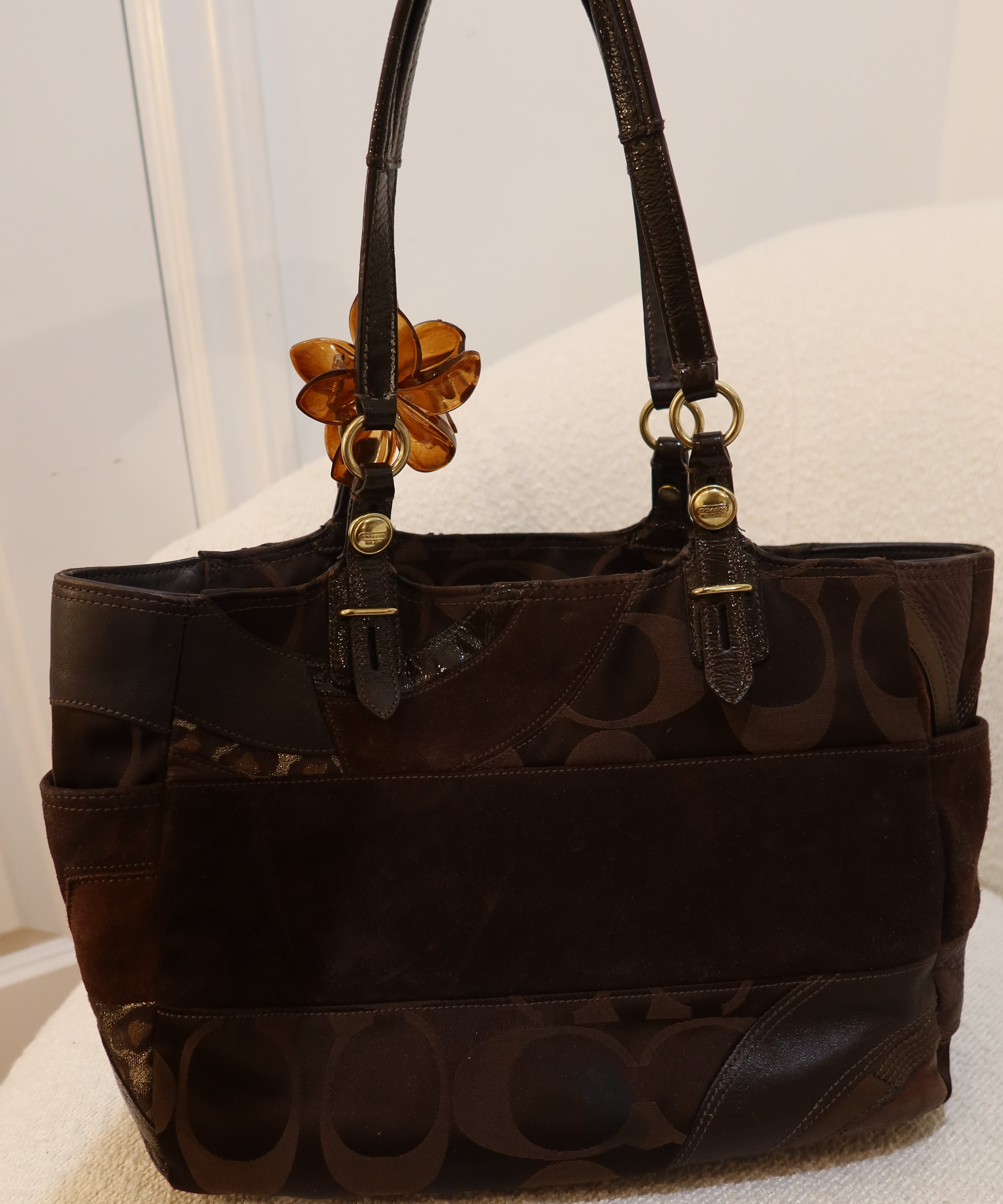 Coach Brown Patchwork Tote Bag