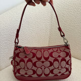 Coach Red Signature Demi Hamptons Bag