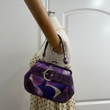 Rare Coach Swarovski Purple Optic Kisslock Hand Bag