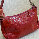 Coach Orange Patent Leather Optic Pochette