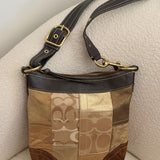 Coach Brown Patchwork Duffle Cross Body Bag