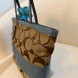 Coach Blue Stripe Tote Bag