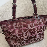 Coach Maroon Signature Tote Bag