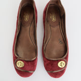 Coach Bordeaoux Velvet Ballet Flats (Size 9)