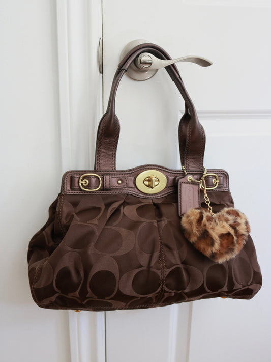 Coach Brown Garnett Turnlock Bag