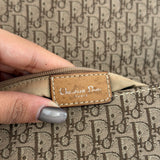 Brown Dior Trotter Monogram Zipper Shoulder Bag