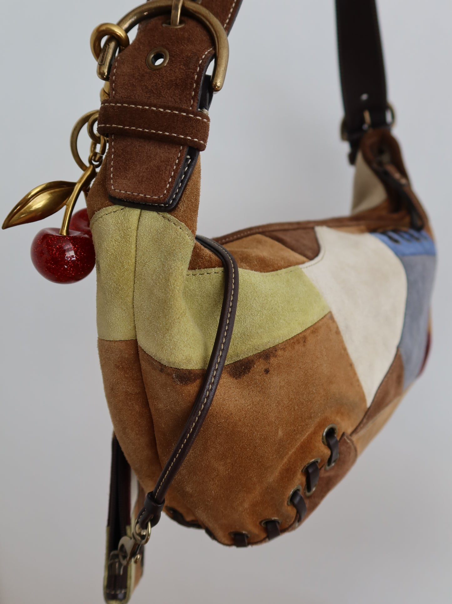 Rare Coach Suede Patchwork Hobo Bag Set