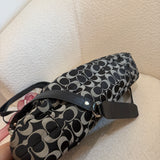 Coach Black Grey Signature Ashley Carry-All Bag