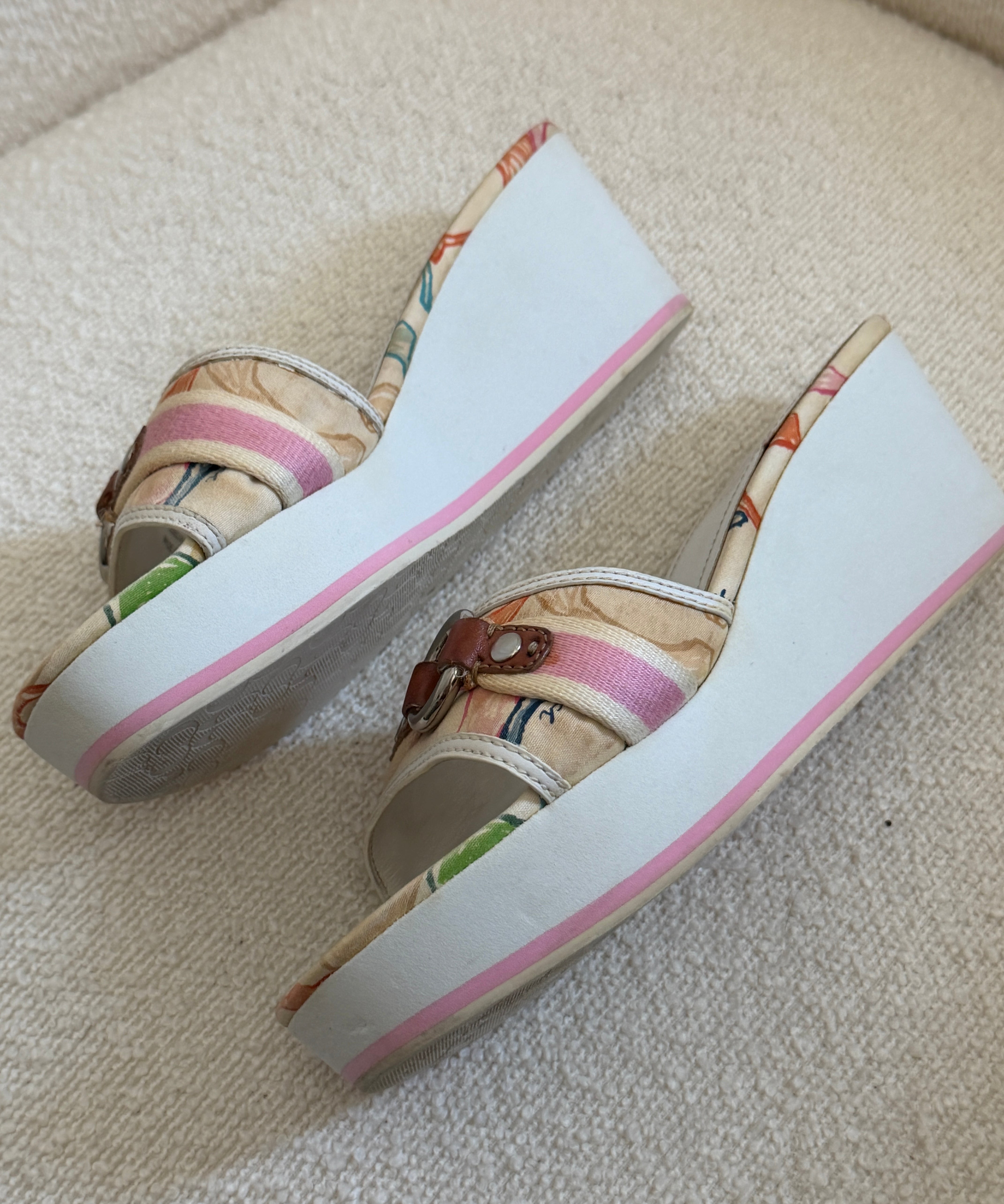 Coach Scribble Optic Peep-Toe Fionah Wedges (8)