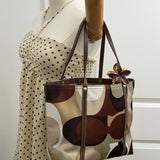 Coach Multicolor Scarf Print Tote Bag