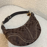 Coach Brown Canvas Mini Hobo Bag