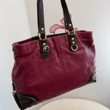 Coach Red Leather Ashley Carry-All Bag