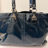 Coach Navy Patent Leather  Ashley Carry-All Bag