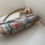 Rare Coach Madras Plaid Poppy Double Pocket Pushlock Bag