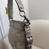 Silver Signature Coach Mini Zoe Bag
