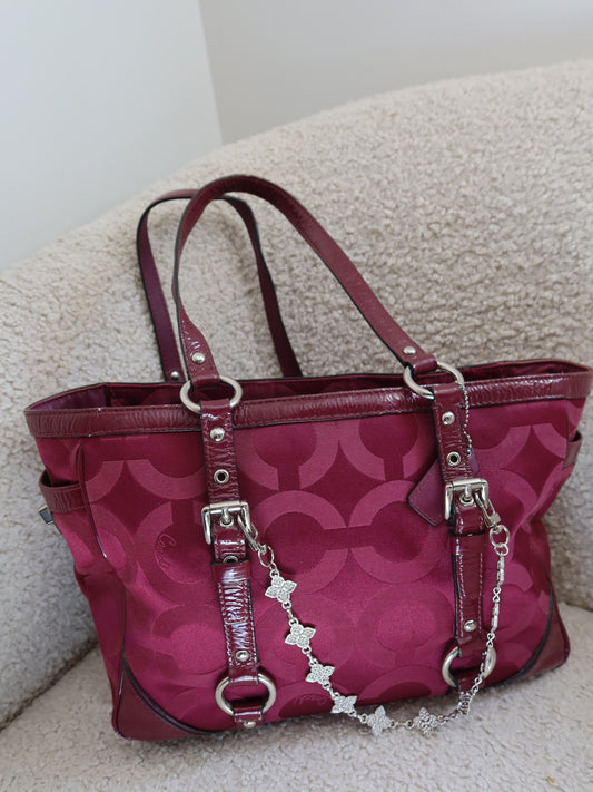 Coach Plum Signature Tote Bag