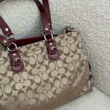 Coach Burgundy Signature Ashley Carry-All Bag