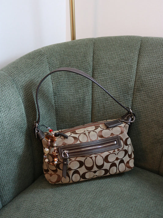 Brown Coach Signature Demi Shoulder Bag